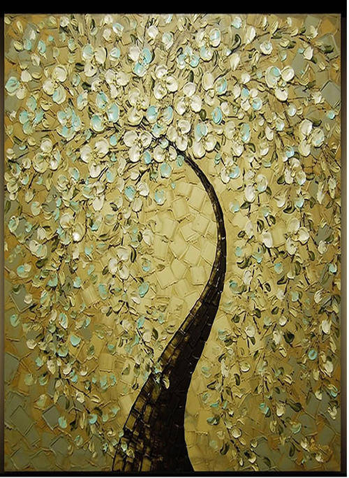 Huge Oil Painting Hand-painted Canvas 90cmx60cm Modern Heavy Oil Flowers HS052