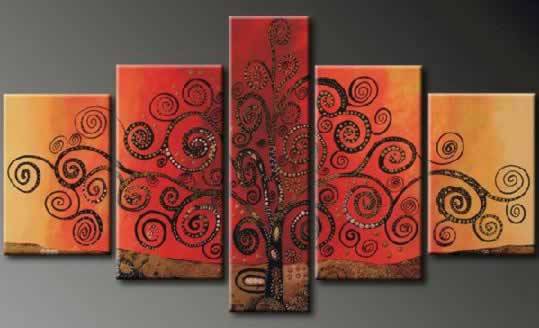 Oil Painting 68"x48" Art Deco Modern Flowers Red Blossom A550