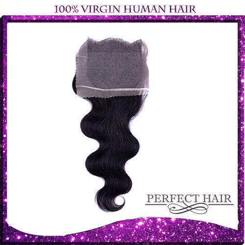 Lace closure, Brazilian human hair, body wave  12"-20"