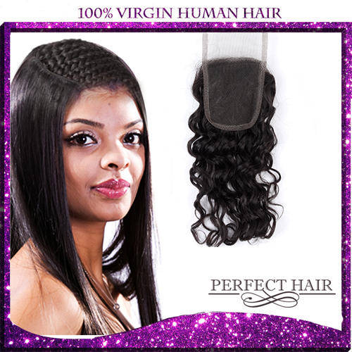 Lace closure, Peruvian curl 12"
