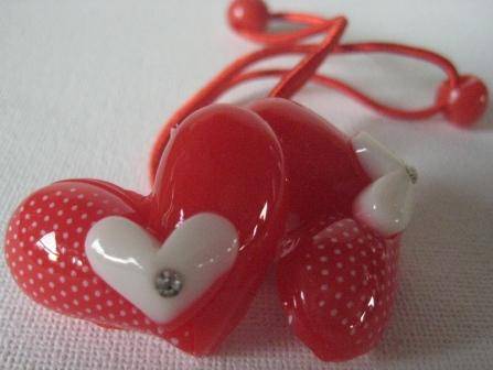 HAIR TIES **RED** HEARTS