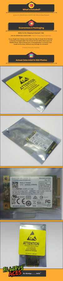 dell liteon lite on lite-on 256gb 256 gb gig msata ssd sata3 6gb/s 6gbs 6 s brand new