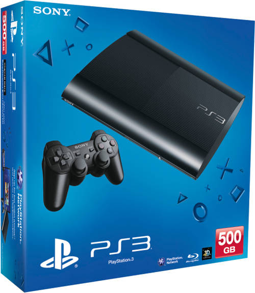 Sony PlayStation 3 Super Slim | 500GB | 2 Wireless Controls | Black | Complete In Box