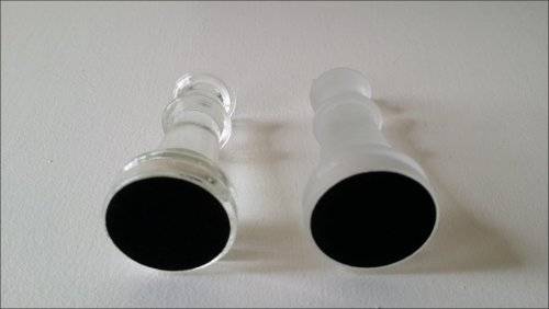 glass chess set 32 piece 35cm 35 wooden case storage frosted frost clear top