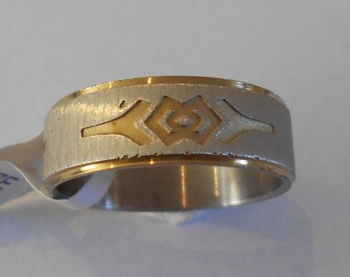 BRUSHED STAINLESS STEEL MENS RING  - SIZE 13