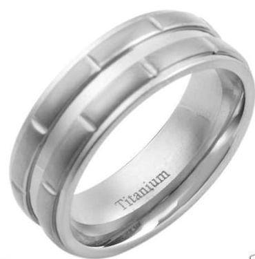 Men's Titanium Racing Band Comfort Fit Ring 7MM Size 12