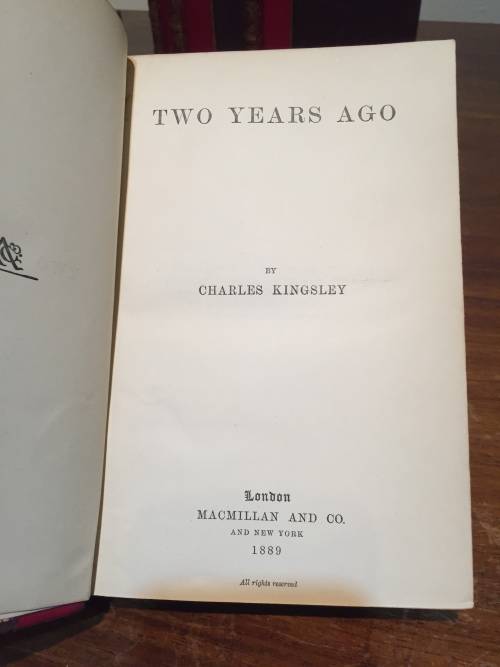 Set of four books by Charles Kingsley, Macmillan and Co, 1889