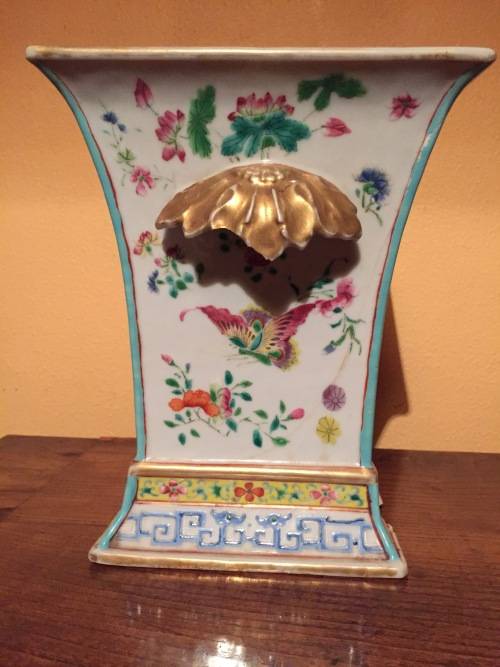 Antique Hand Painted Vase - chipped