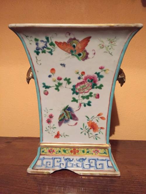 Antique Hand Painted Vase - chipped