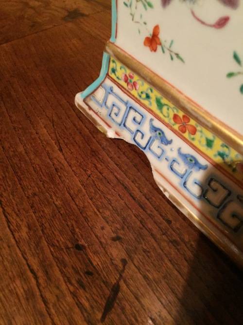 Antique Hand Painted Vase - chipped