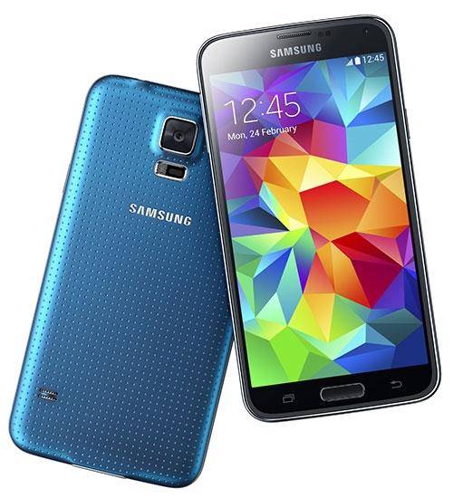 Samsung Galaxy S5 32GB (Electric Blue) with Spigen Slim Armour Case