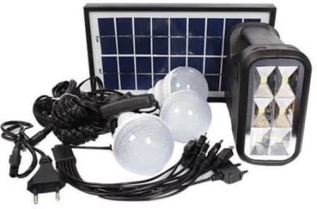 Solar Lighting Mini Kit ESK 8017 with SMD LED Light, 3 Light Bulbs and Solar Panel