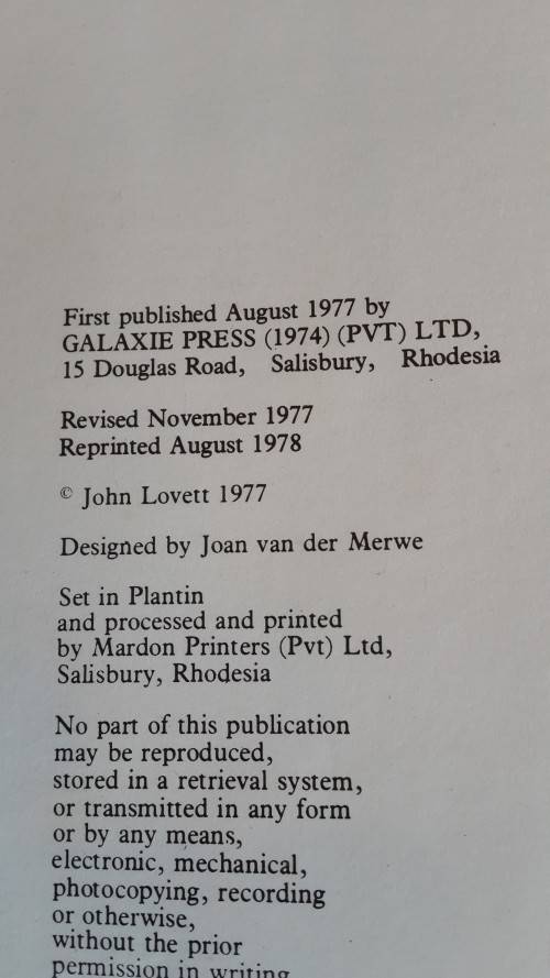 Contact 1, Rhodesian bush war.No overseas bidders.