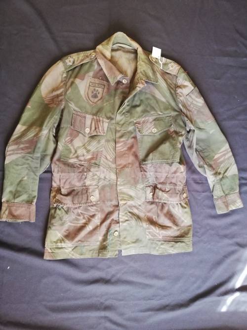 Rhodesian Army camo bushjacket. BSAP, dyed. Local postage only.