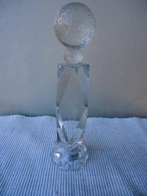 Glass Golfing Trophy