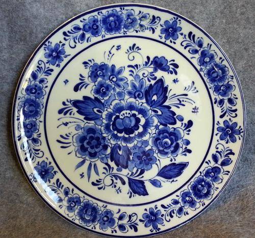 Dutch Delft Blue Floral Wall Plate
