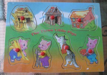 Stunning Three Little Pigs Wooden Puzzle