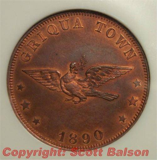 1890 DATED Griquatown Pattern ANA PF63