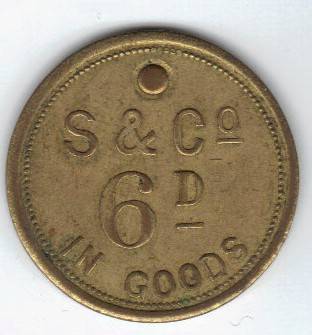 Unholed Strachan & Co 6d set four (In Goods) from Scott Balson collection