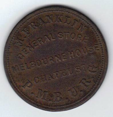 M Franklin Penny - stamped, Scott Balson Collection