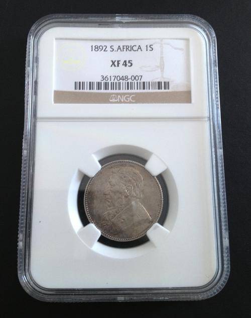 *** 1892 ZAR SHILLING NGC GRADED XF45 ***