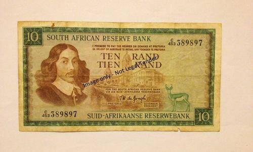 2x 1975 TW De Jongh R10 Banknotes Of The SARB VF *One Bid For Both*