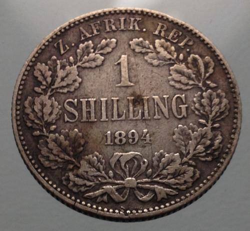 1894 ZAR One Shilling Choice VF Specimen