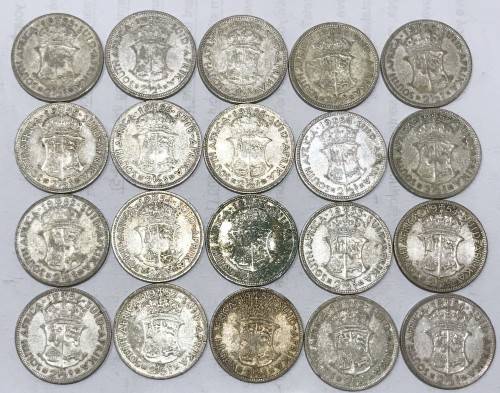 Silver Job Lot Auction | 20x 50% Silver 2.5 Shillings (Halfcrowns) | 141.4 Grams Of Silver