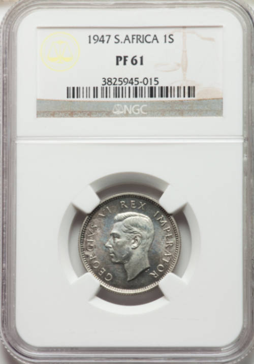 S. Africa: 1947 KGVI Shilling NGC Certified PF61