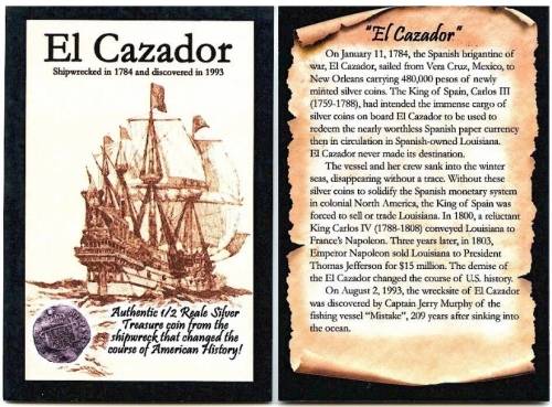 El Cazador Shipwreck: (1772-83) Spanish Colonies (Mexico) 1/2R NGC Certified