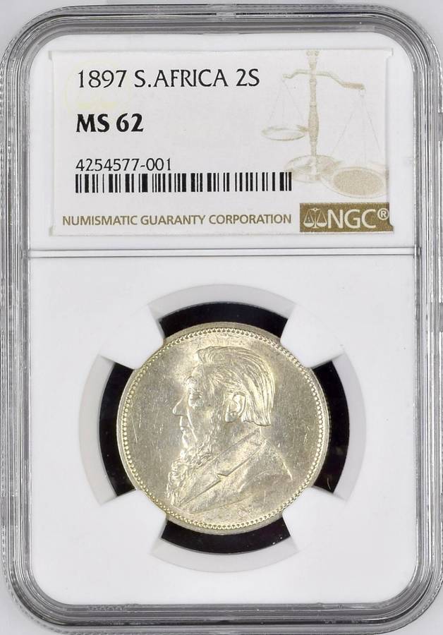 S. Africa: 1897 ZAR 2 Shillings (Florin) NGC Certified MS62