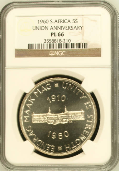 ***1960 5 SHILLING CROWN PL66***2nd FINEST KNOWN***NGC***