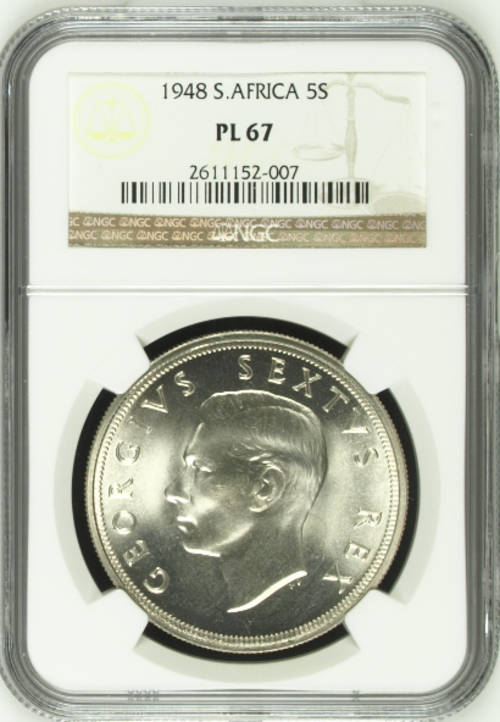 ***FINEST KNOWN***1948 5 SHILLING CROWN PL67***VERY FEW SS GRADED PL IN TOTAL***NGC