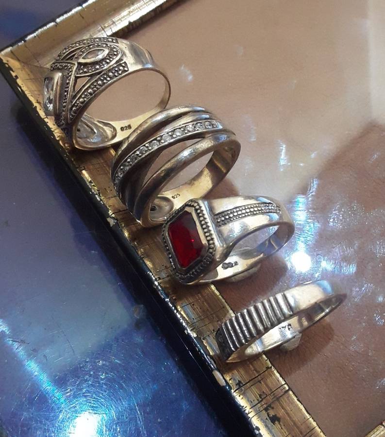 .925 Silver rings lot 2
