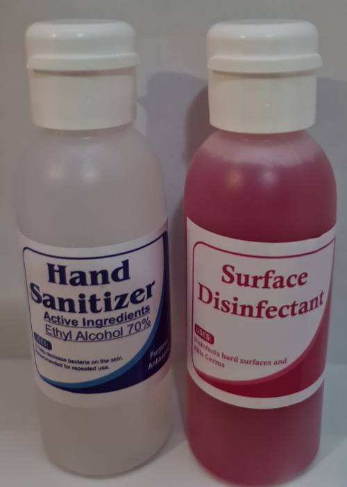 75 X TWIN PACK: 2 X 100ML HAND SANITIZER and SURFACE DISINFECTANT (SANITIZER 70% ALCHOHOL) - BULK