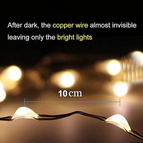 Solar LED string (wire) lights / bead lights (warm w) 20M