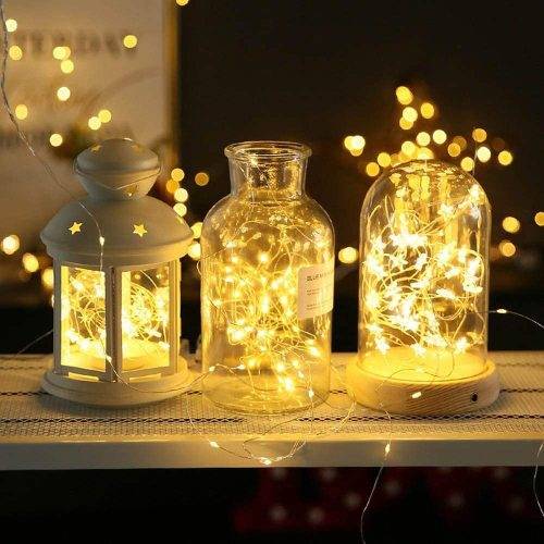 Solar LED string (wire) lights / bead lights (warm w) 20M