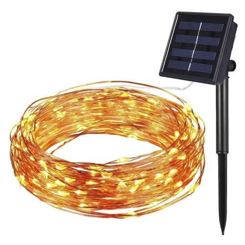 Solar LED string (wire) lights / bead lights (warm w) 20M