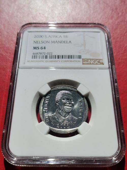 MANDELA 2000 R5. MS64. NGC. BEAUTIFUL COIN.
