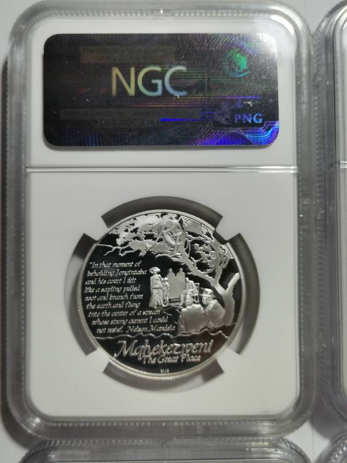 SET OF 6 X SILVER R1 PF70UC NGC SLABS. MANDELA LIFE OF A LEGEND SERIES. BID PER SLAB.