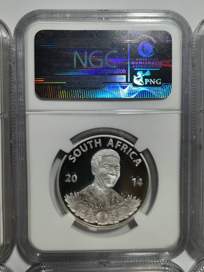 SET OF 6 X SILVER R1 PF70UC NGC SLABS. MANDELA LIFE OF A LEGEND SERIES. BID PER SLAB.