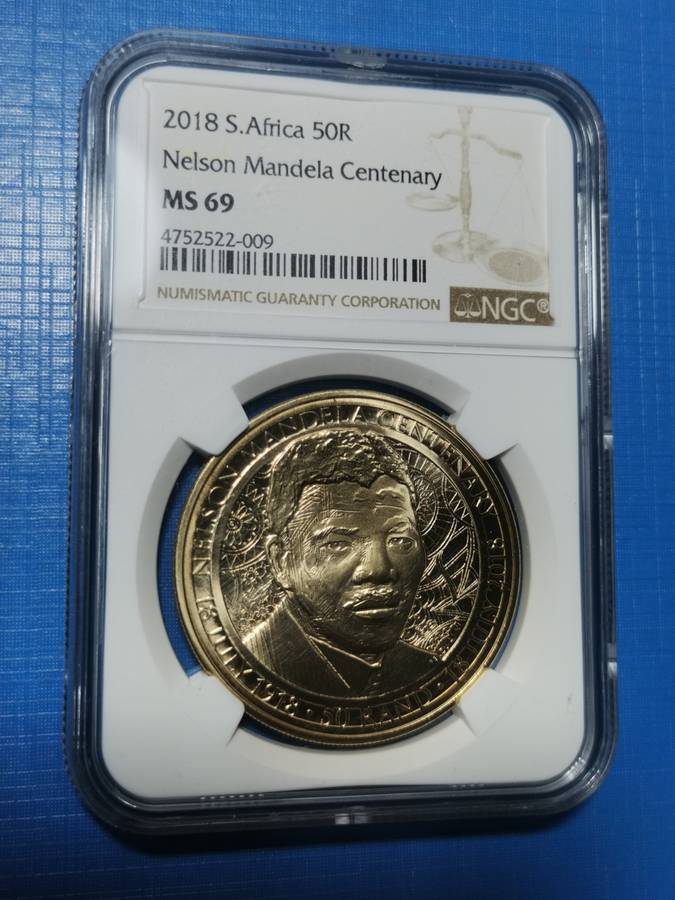 2018 MANDELA CENTENARY R50 MEDALLION. MS69. NGC.