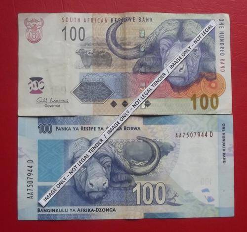Mandela R100 note with AA-prefix and old R100 note with AA-prefix!!! Both AA-notes for one bid!!!