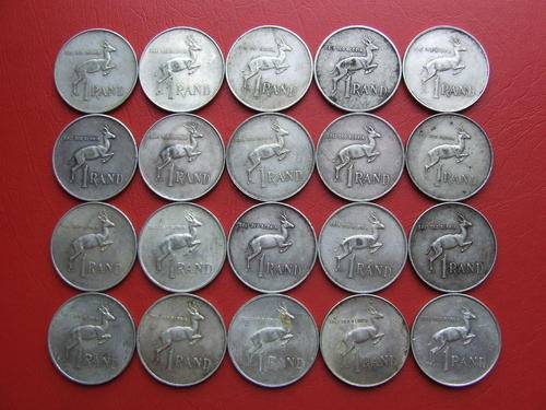 Silver Bullion Bulk Auction!  20 x Circulated Silver Rands!!!  Bid per R1 to take all.