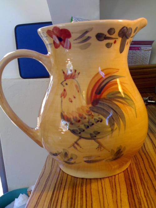 Rooster Jug - Large Hand-painted Ceramic