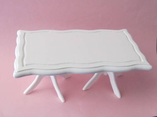 1:12" scale Dollhouse furniture - dining table WHITE with 2 chairs