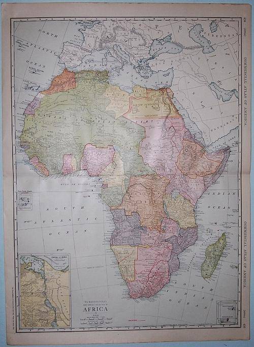 Map of Africa 1910 - Original, large and very beautiful