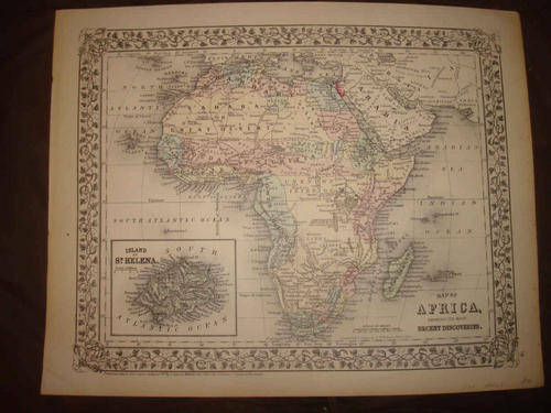 Map of Africa 1874 - Original