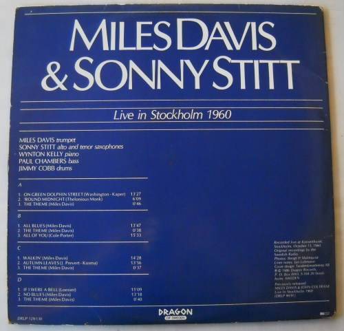 MILES DAVIS & SONNY STITT - LIVE IN STOCKHOLM 1960 - DBL LP - GATEFOLD - SWEDEN - EXC / EXC / VG+
