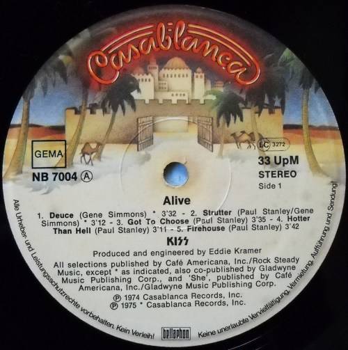 KISS - ALIVE - DBL LP - GERMANY - GATEFOLD - EXC / EXC / VG+